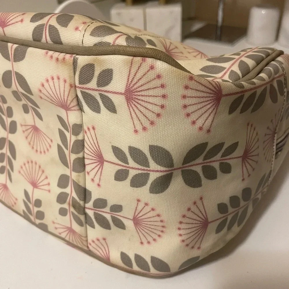 PETUNIA PICKLE BOTTOM Shoulder Diaper Bag Green & cream Floral Big